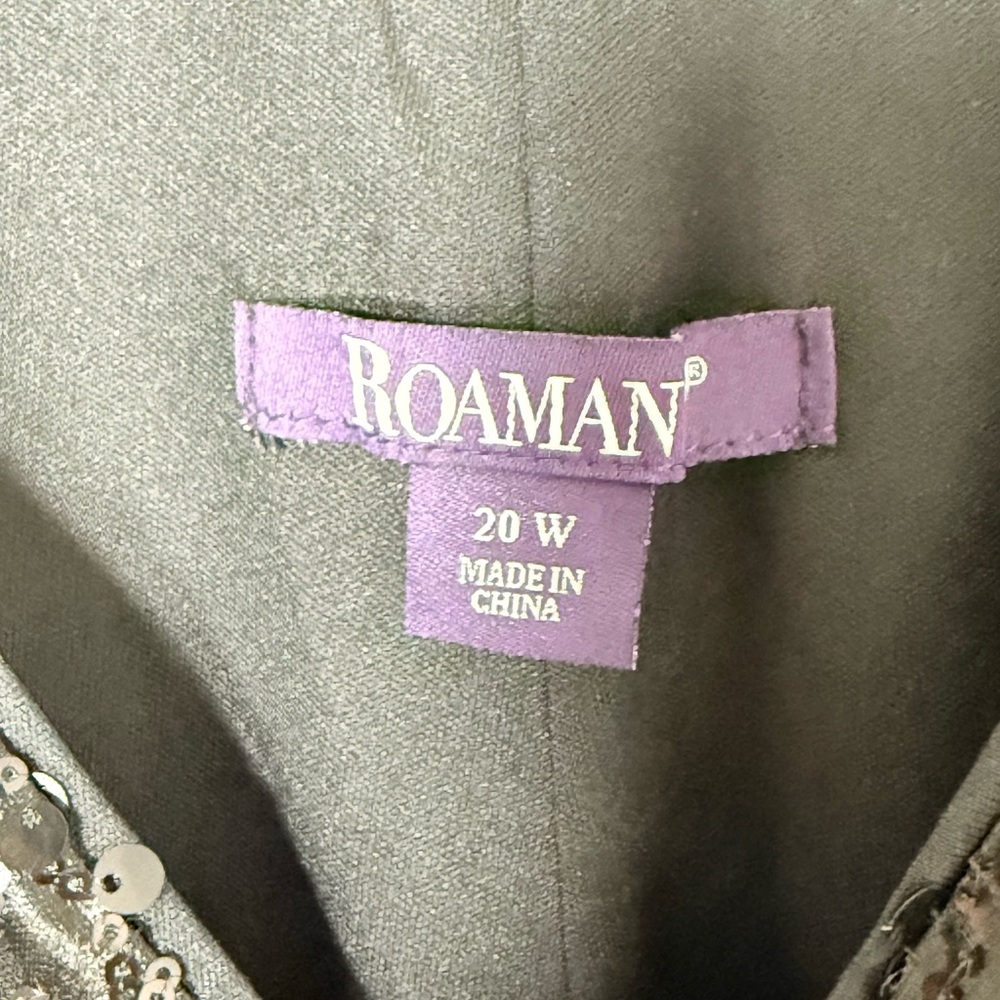 Roaman's Women’s Black Sequins Short Sleeve‎ Blouse Plus Size 20W - Picture 3 of 9